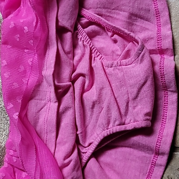 Cat & Jack Gold Band with Pink Heart Tully Built In Cotton Panty Shirt, 24 Month - Picture 4 of 8